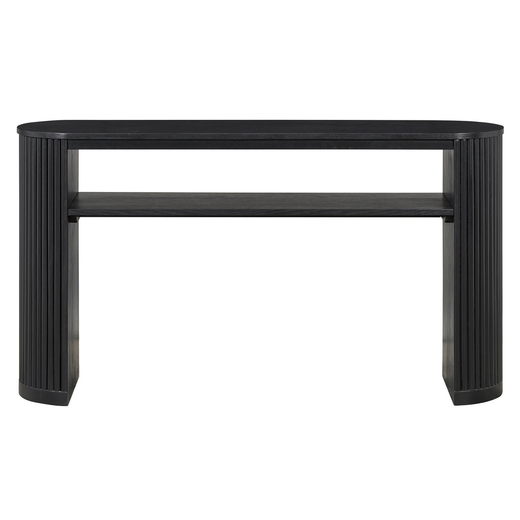 Console Table With Fluted Legs, Open Shelf