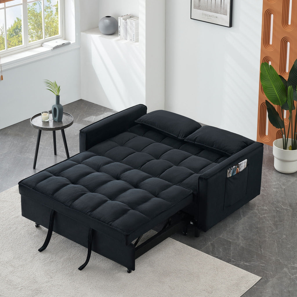 Sofa Bed With Pockets, 3 In 1 Convertible For Living Room