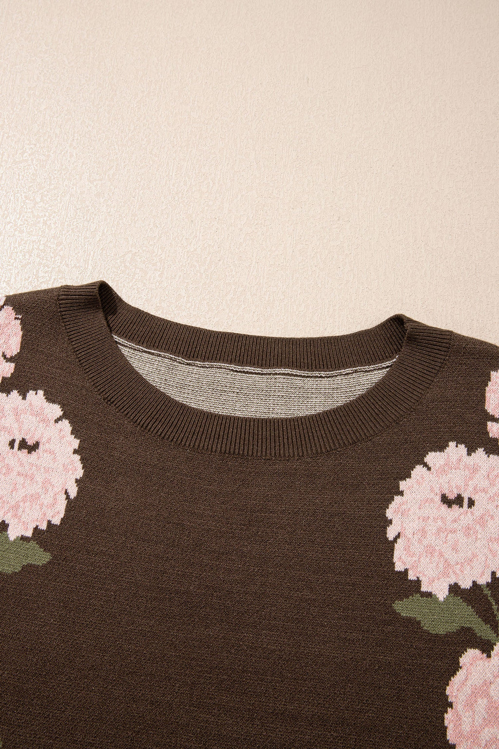 Floral Drop Shoulder Long Sleeve Pullover Sweater