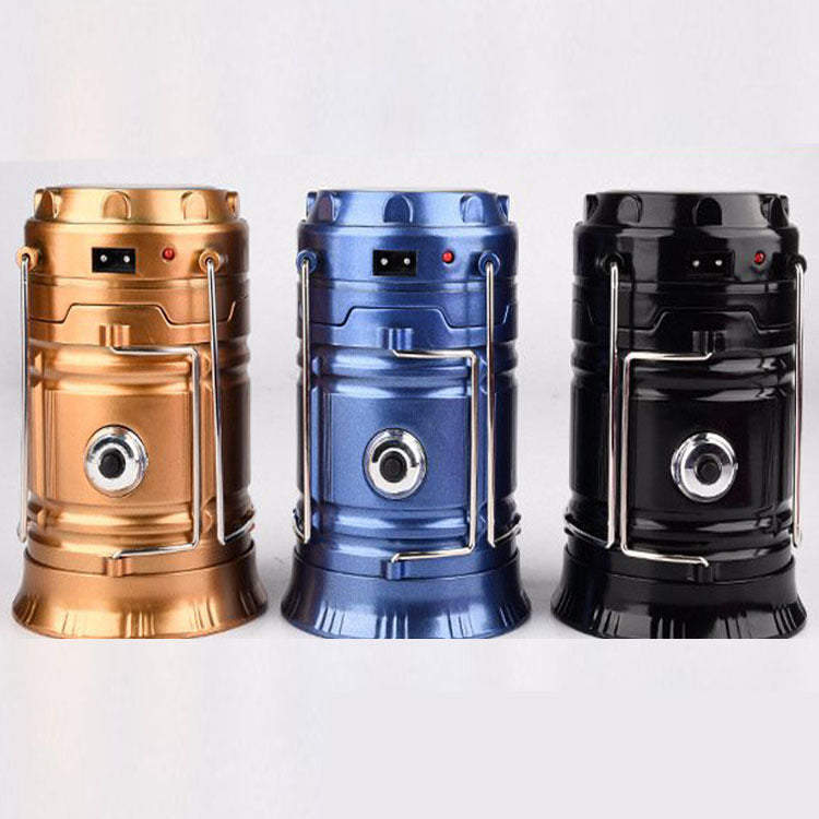 Solar Telescopic Camping Lantern — USB Rechargeable Outdoor Tent Light