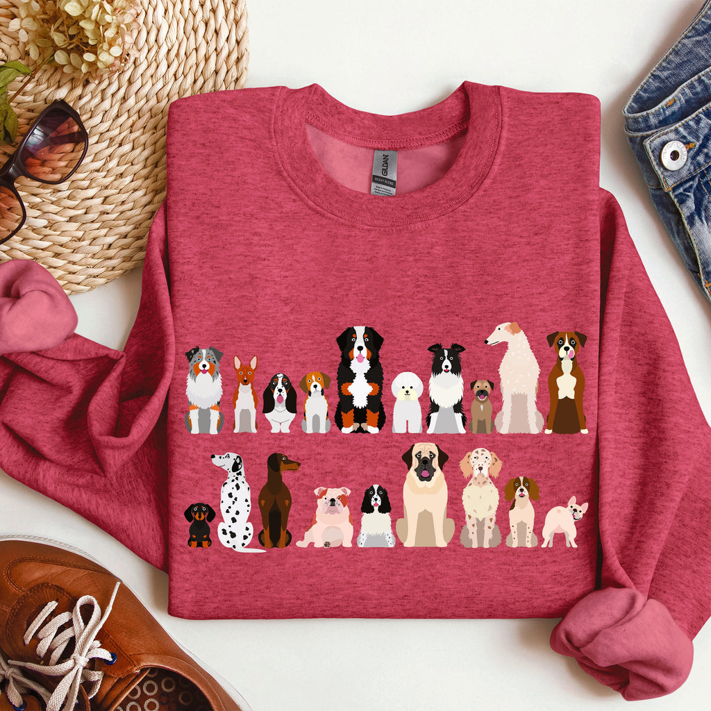 Dog Breeds Farm Animal Lover Portrait Collection For Canine Enthusiasts Sweatshirt