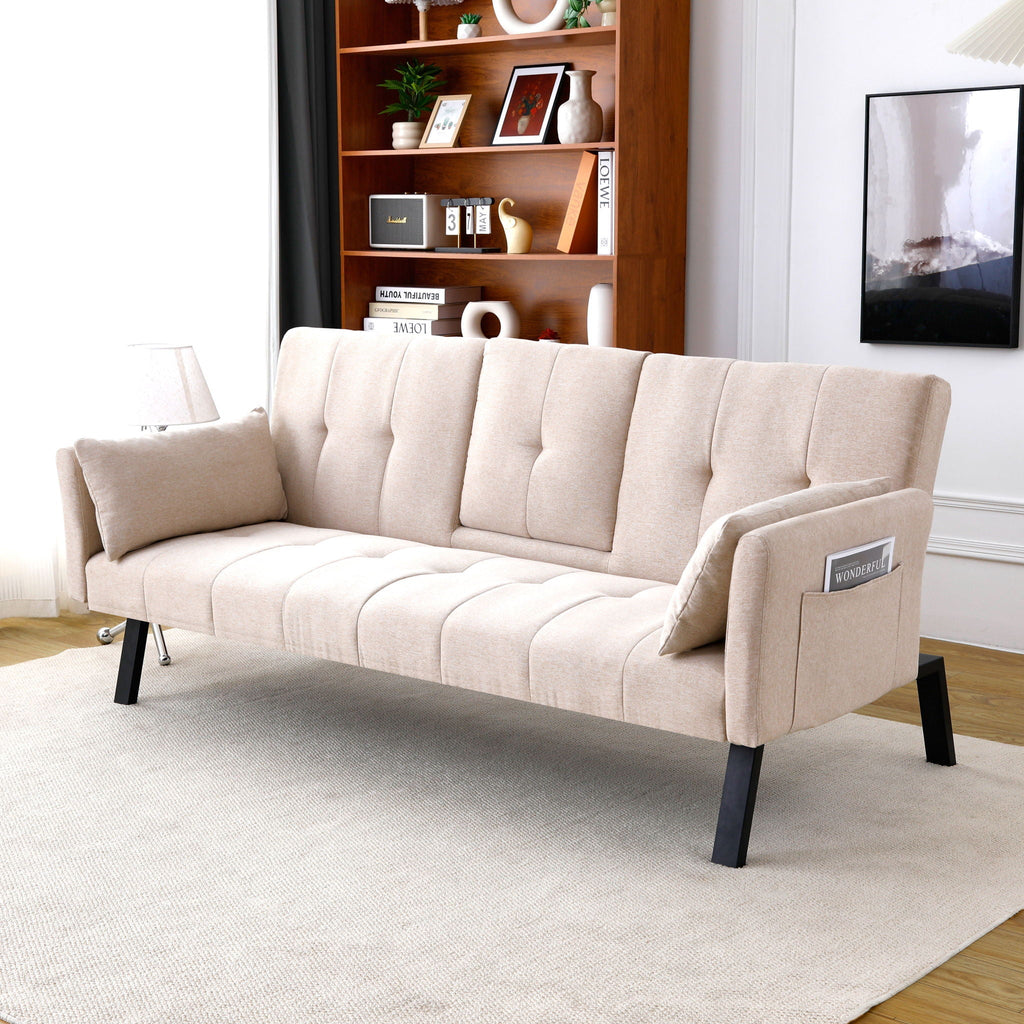 Sofa Bed With Foldable Design And Cup Holder
