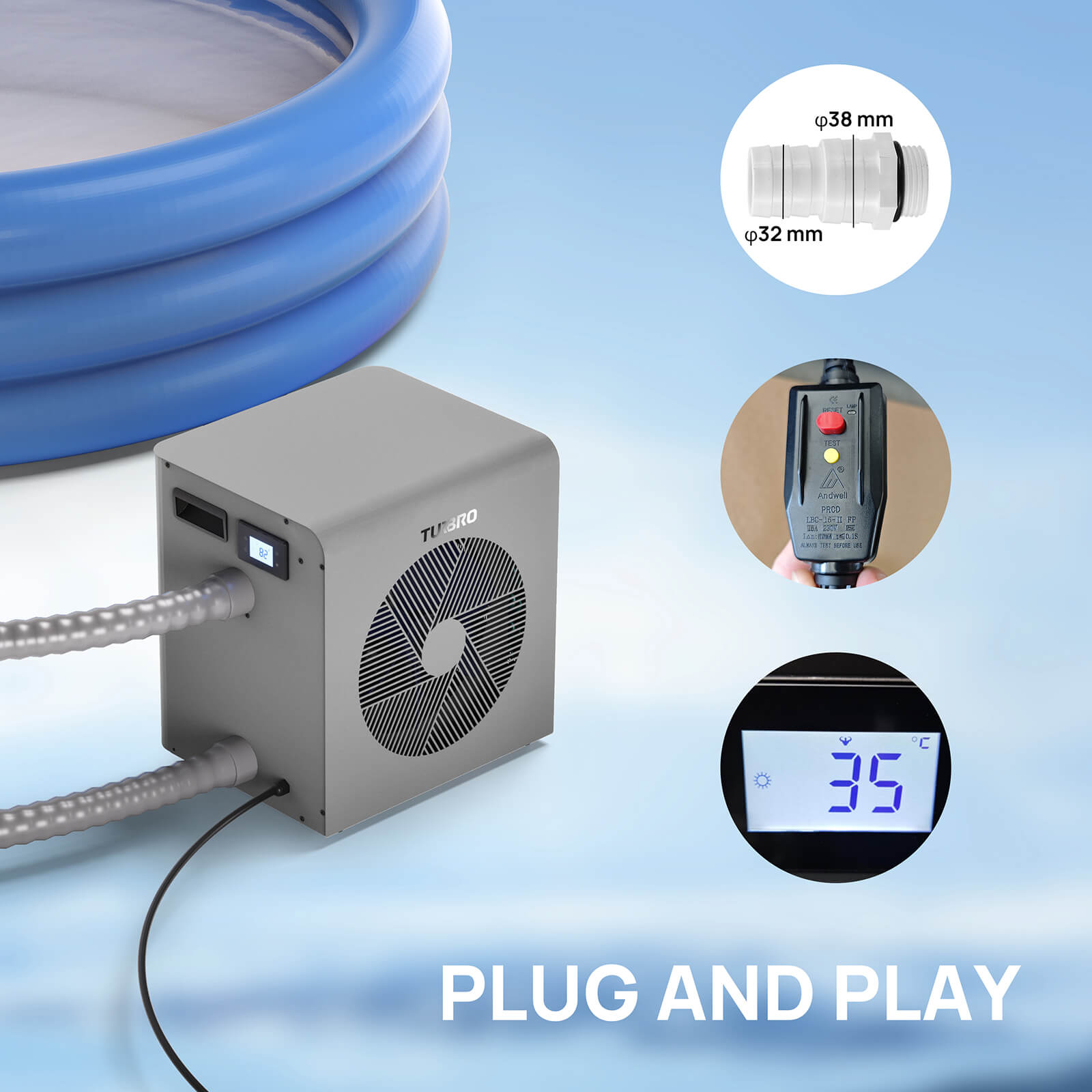 Beluga Inverter Pool Heat Pump - European version