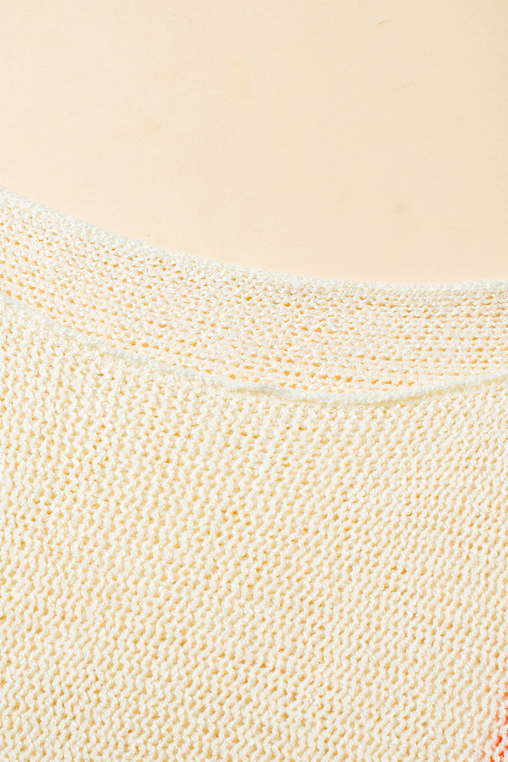 Stripe Detail Wide 3/4 Sleeve Knit Top