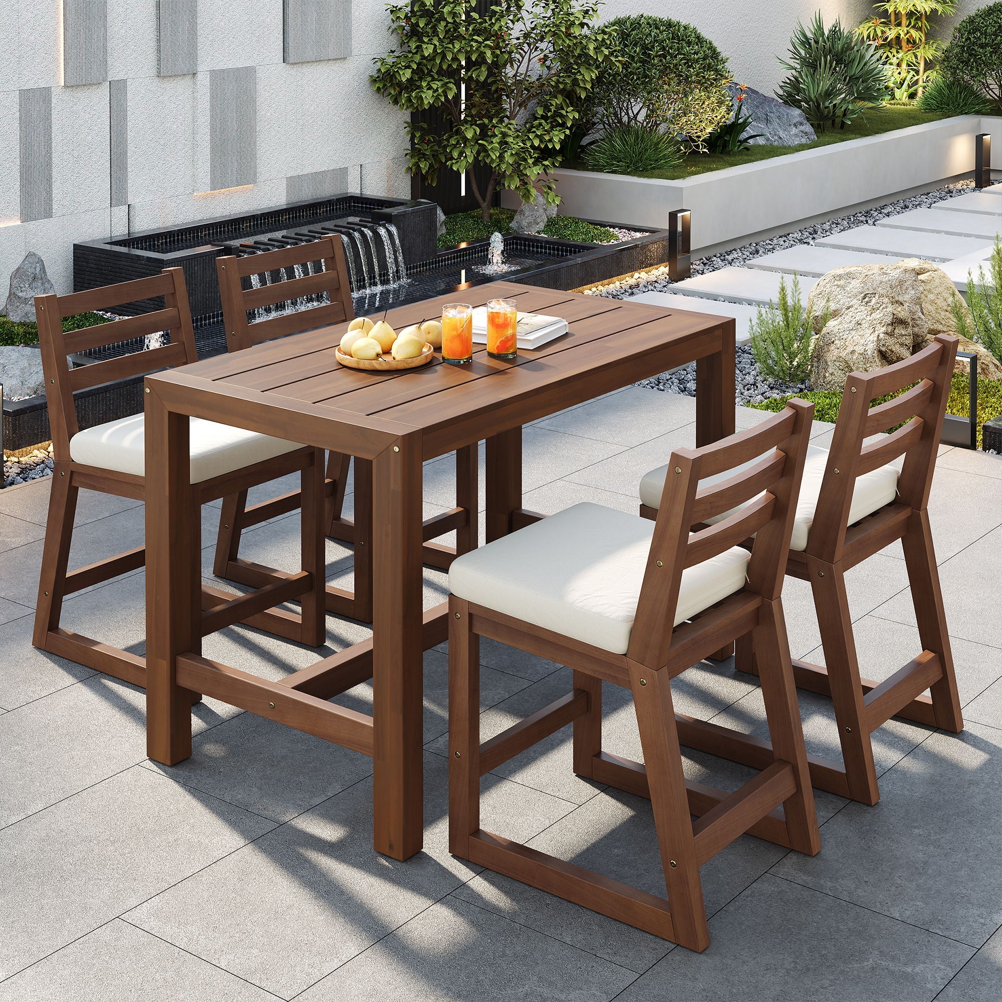 Patio Bar Set With Ergonomic Chairs