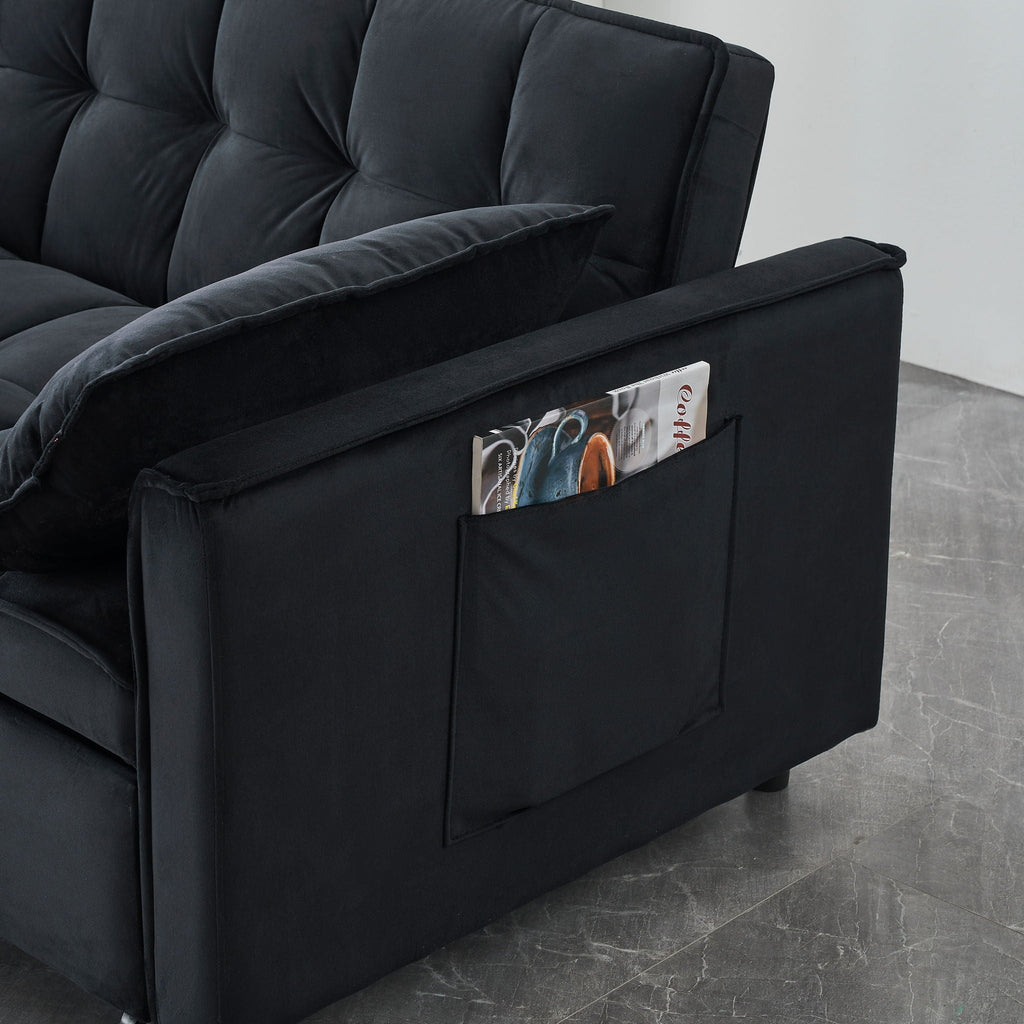 Sofa Bed With Pockets, 3 In 1 Convertible For Living Room