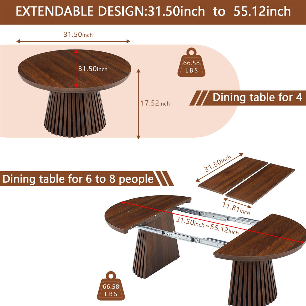 Oval Coffee Table For Living Room - Walnut