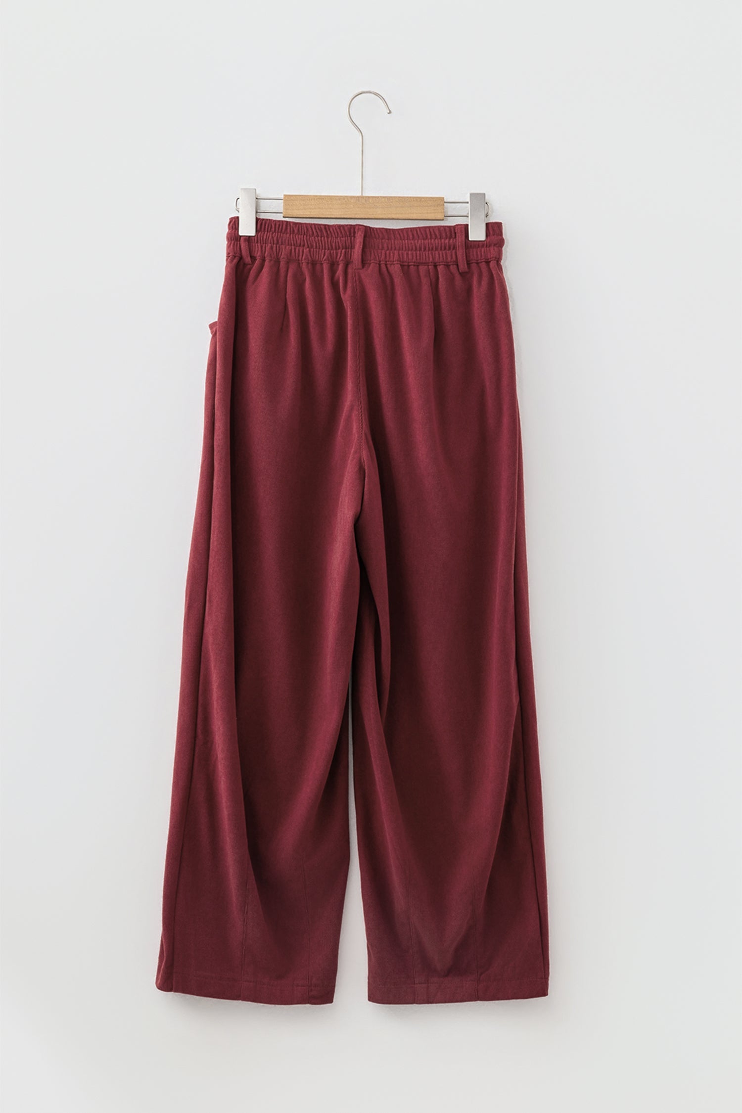 Corduroy Drawstring Waist Pleated Straight Leg Pants