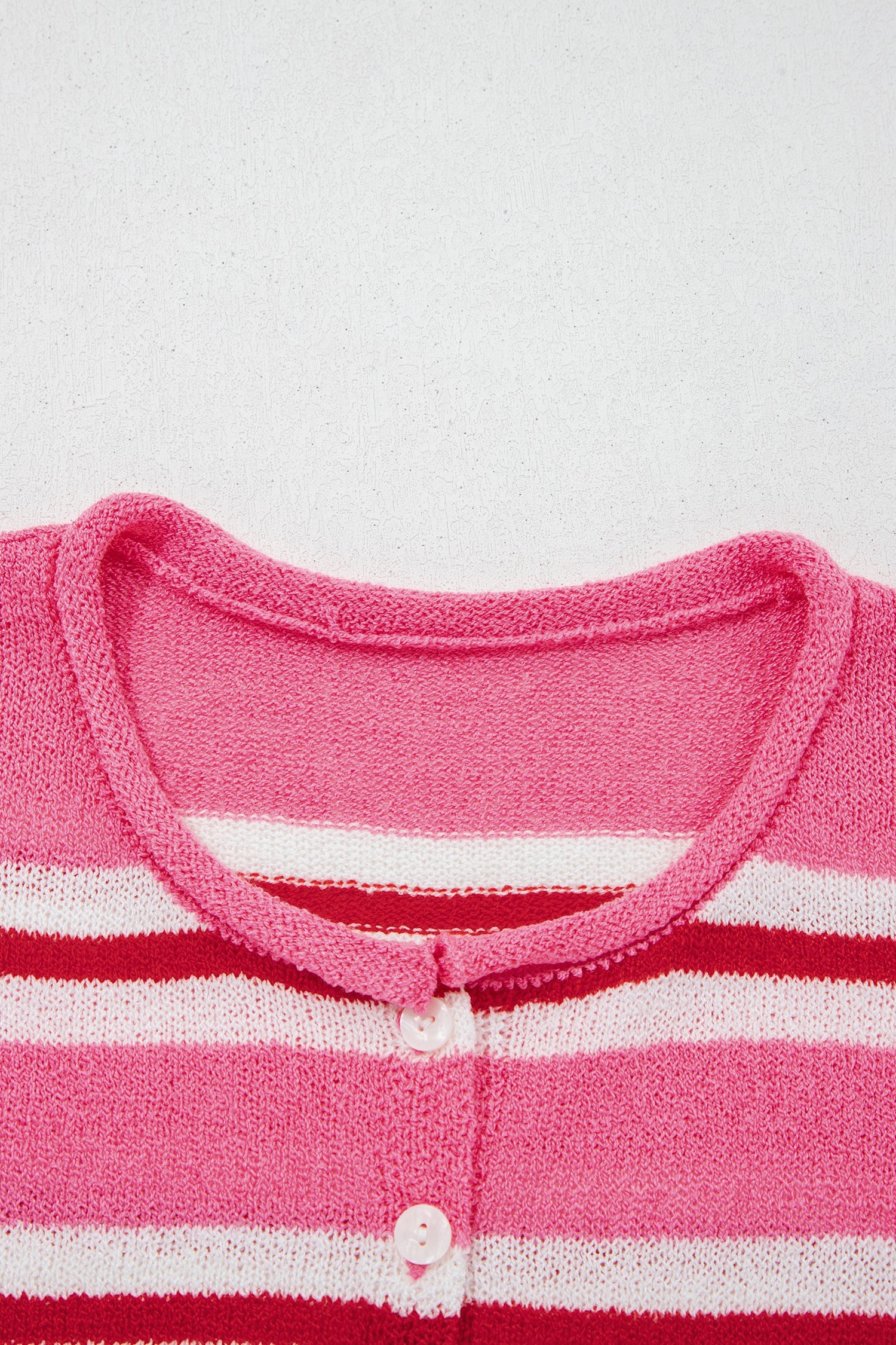 Stripe Drop Shoulder Buttoned Knit Cardigan