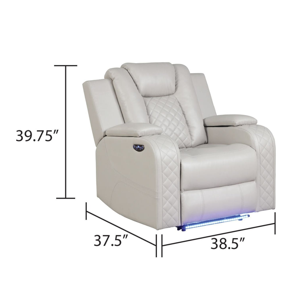 Benz - LED & Power Recliner Chair With Adjustable Headrest