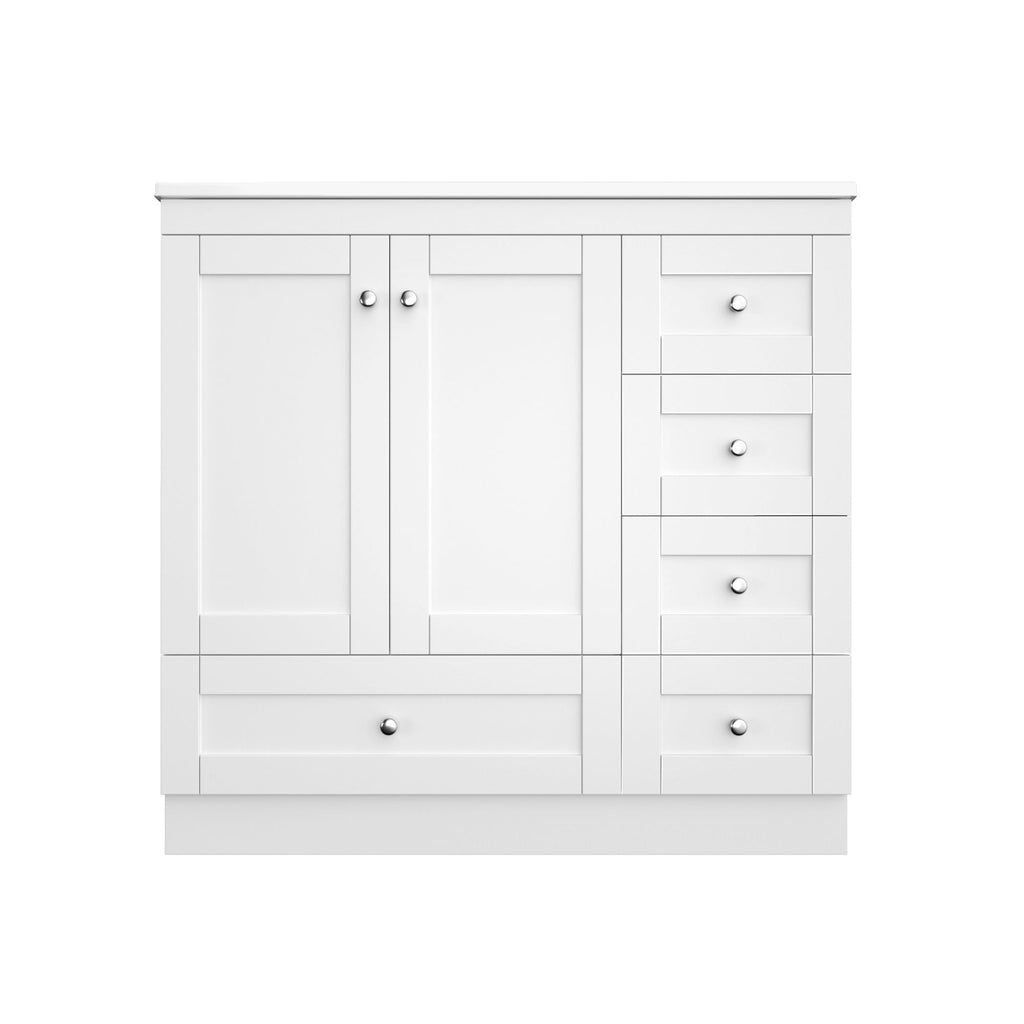 Shaker Free Standing Bathroom Vanity Cabinet & Sink, Soft Close Drawers, Soft Close Doors