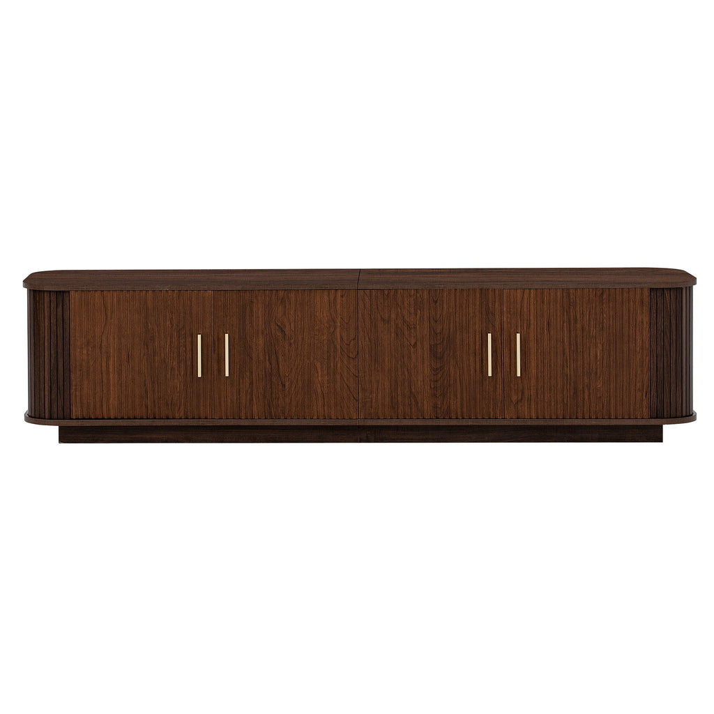 70" TV Stand With Ample Storage, Refined Curved Corners - Dark Brown