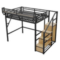 Loft Bed With Stairs, Storage Shelves, Wardrobe