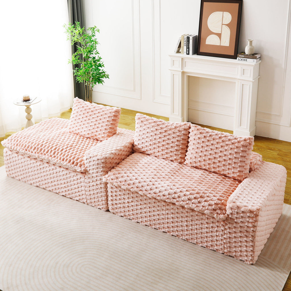 Modular Sofa, Convertible Twin Seat With Chaise Lounge