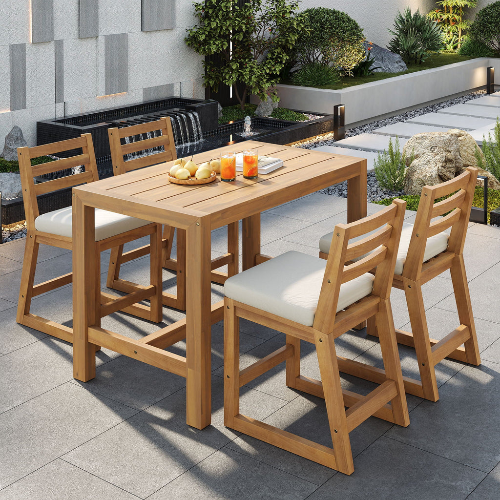 Patio Bar Set With Ergonomic Chairs