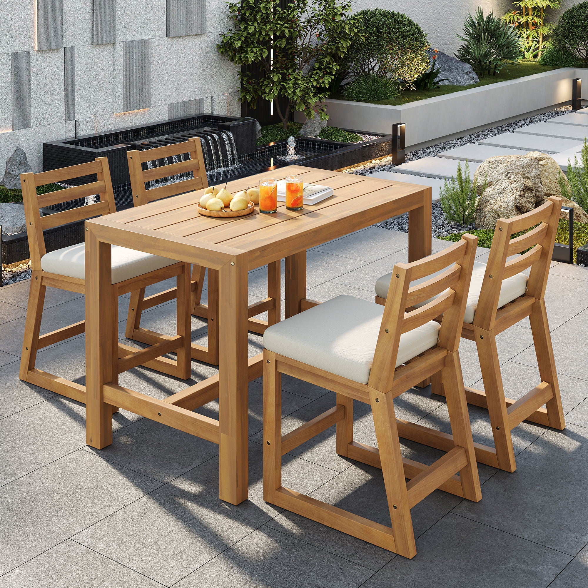 Patio Bar Set With Ergonomic Chairs