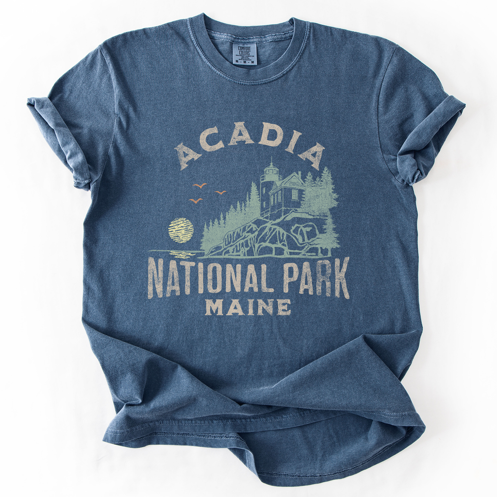 Acadia National Park Maine Nature Outdoors Camping Hiking Scenic Comfort Colors Tee