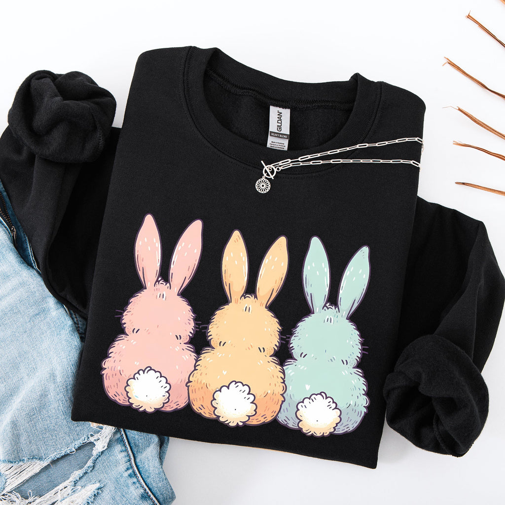 Adorable Bunnies In A Row Easter Jesus Rabbit Holiday Celebration Edition Graphic Sweatshirt