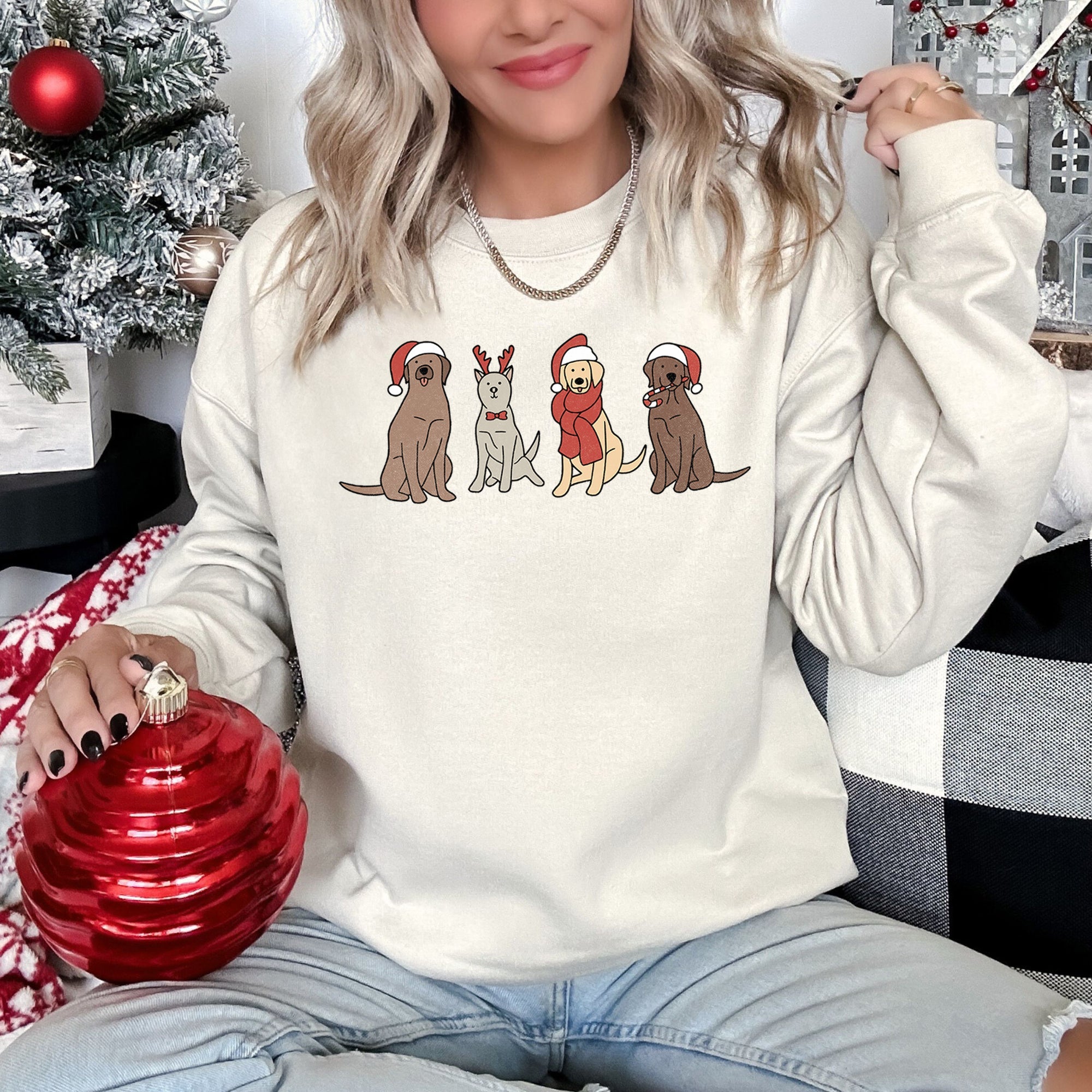 Adorable Christmas Dogs Cozy Festive Print For Dog Lovers With Holiday Spirit Sweatshirt
