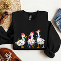 Adorable Christmas Ducks Santa Farm Life Holiday Scene With Cozy Farmhouse Charm Sweatshirt