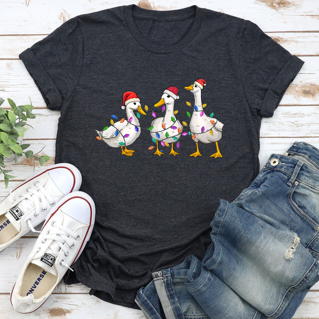 Adorable Christmas Ducks Santa Farmlife Limited Edition Cozy Vintage Graphic Tee
