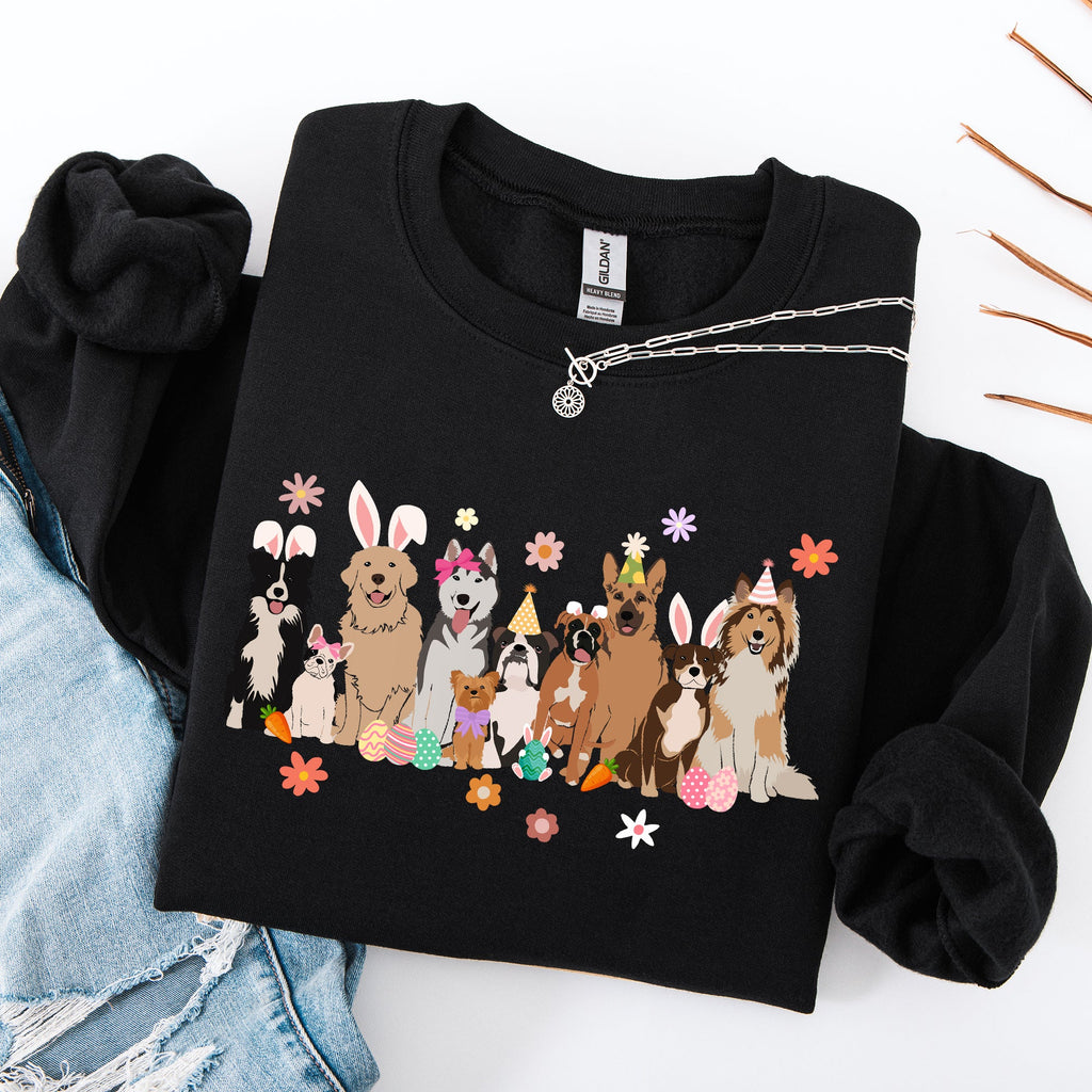 Adorable Dogs Easter Bunny Jesus Rabbit Holiday Cheer Edition Deluxe Cozy Fit Sweatshirt