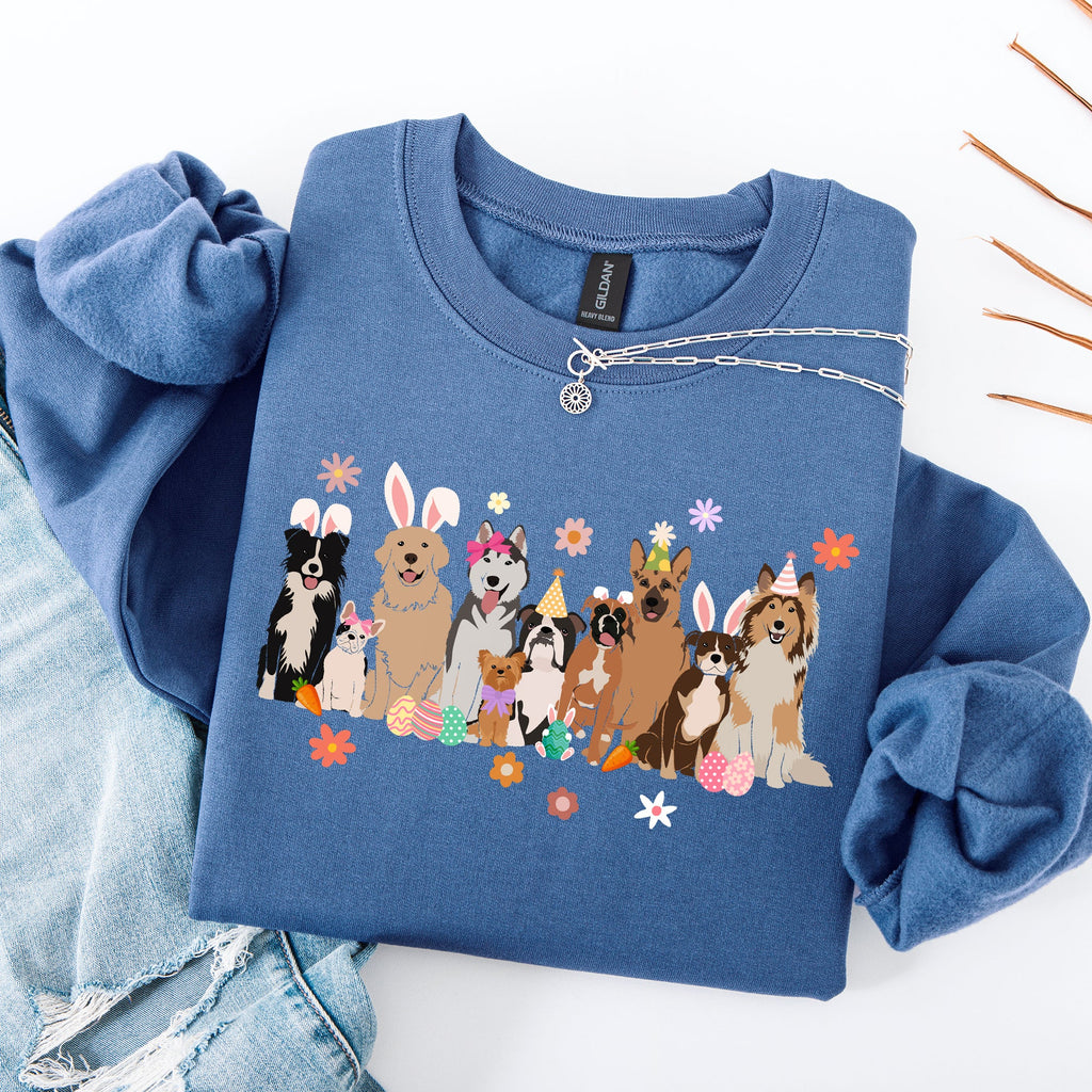 Adorable Dogs Easter Bunny Jesus Rabbit Holiday Cheer Edition Deluxe Cozy Fit Sweatshirt