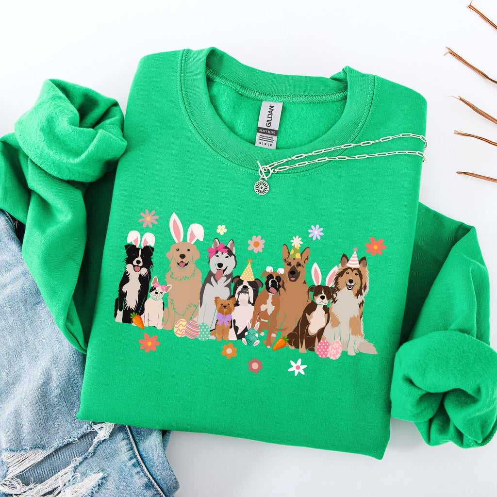 Adorable Dogs Easter Bunny Jesus Rabbit Holiday Cheer Edition Deluxe Cozy Fit Sweatshirt