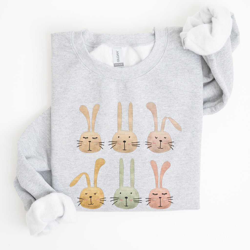 Adorable Easter Bunnies Rabbits Festive Seasonal Illustration for Springtime Cozy Sweatshirt