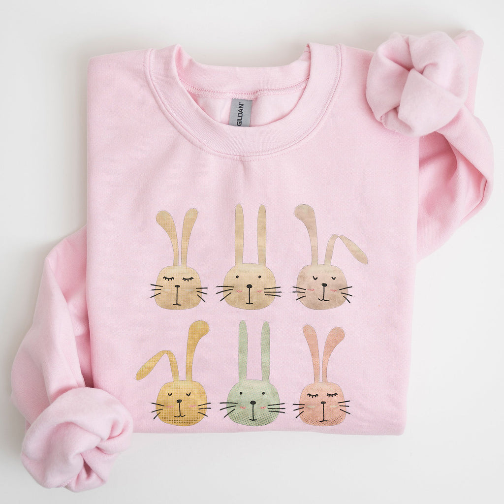 Adorable Easter Bunnies Rabbits Festive Seasonal Illustration for Springtime Cozy Sweatshirt
