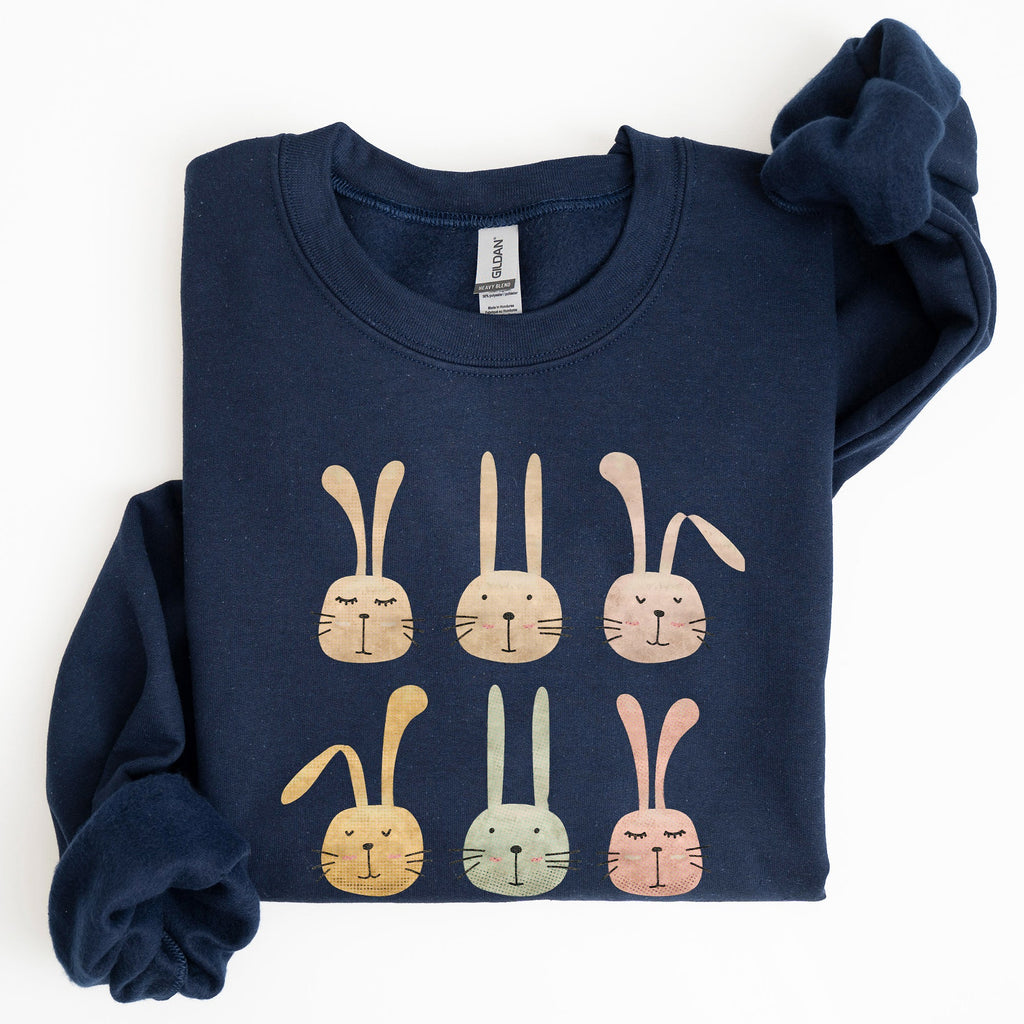 Adorable Easter Bunnies Rabbits Festive Seasonal Illustration for Springtime Cozy Sweatshirt