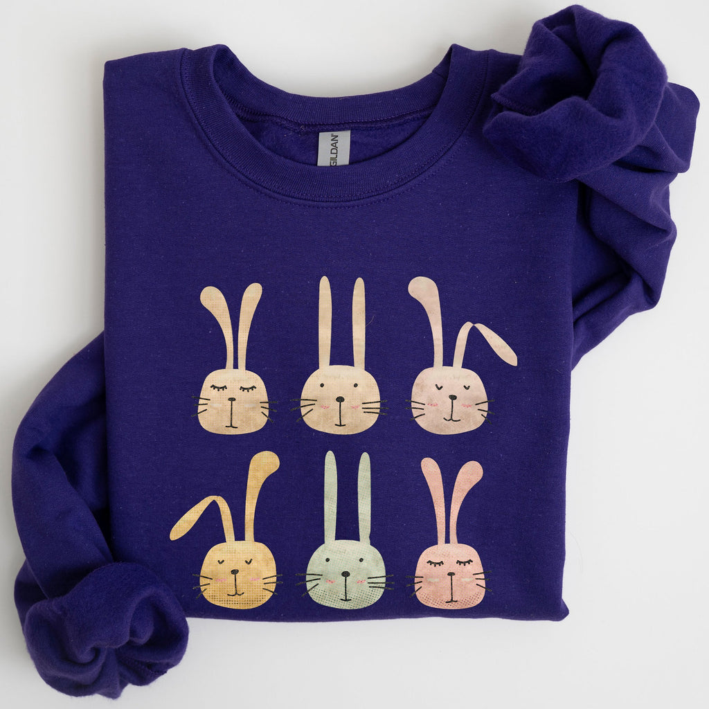 Adorable Easter Bunnies Rabbits Festive Seasonal Illustration for Springtime Cozy Sweatshirt