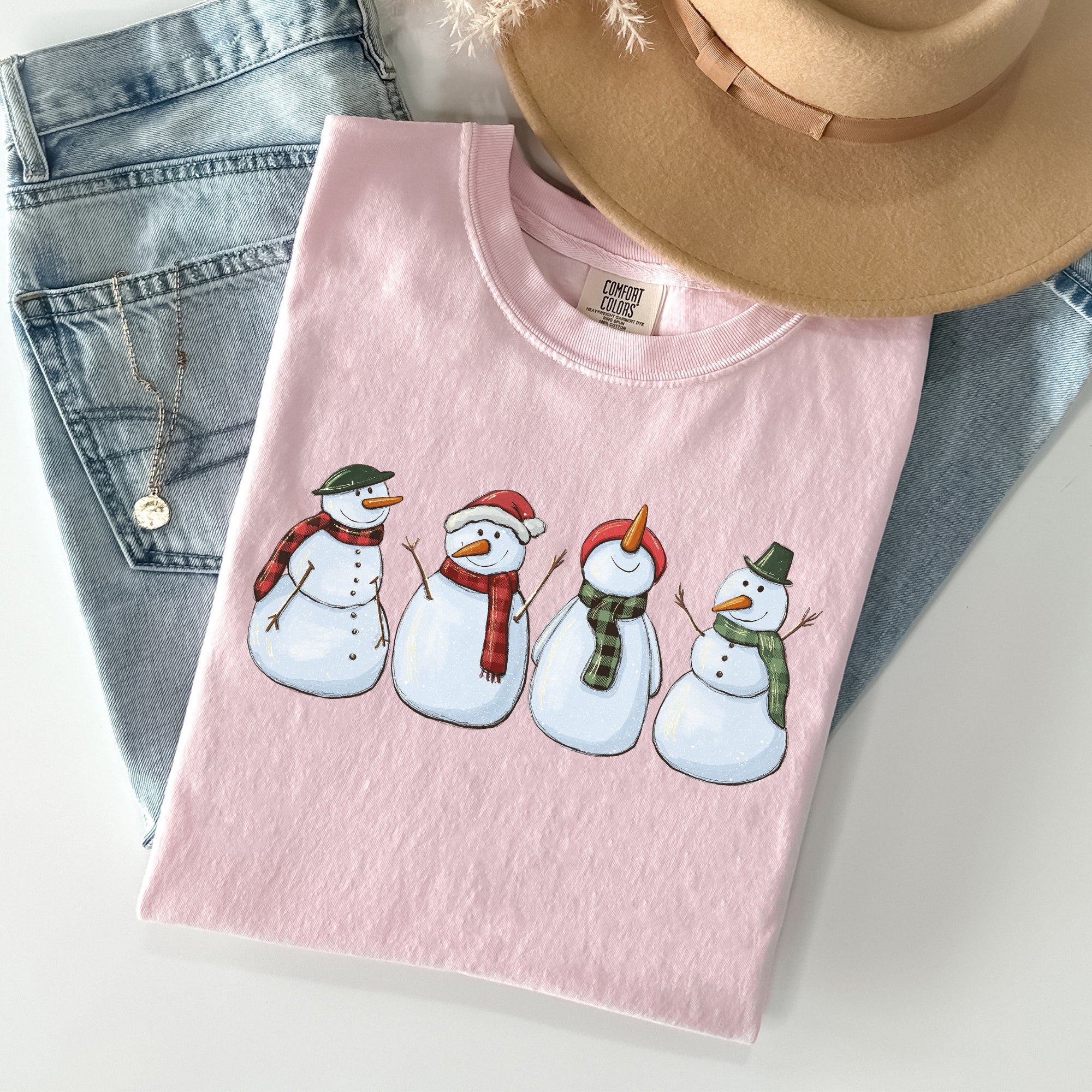 Adorable Snowman Christmas Santa Xmas Winter Wonderland Edition Comfort Colors Tee