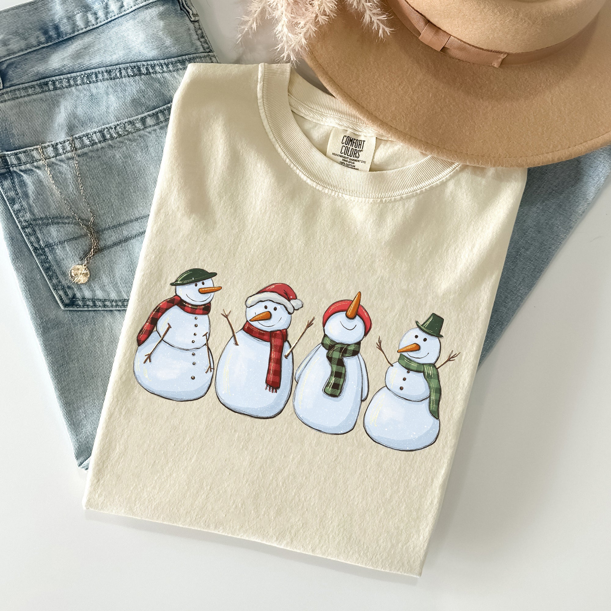 Adorable Snowman Christmas Santa Xmas Winter Wonderland Edition Comfort Colors Tee