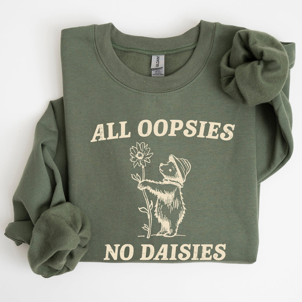All Oopsies No Daisies Cute Bear Illustration Premium Cozy Everyday Comfort Sweatshirt