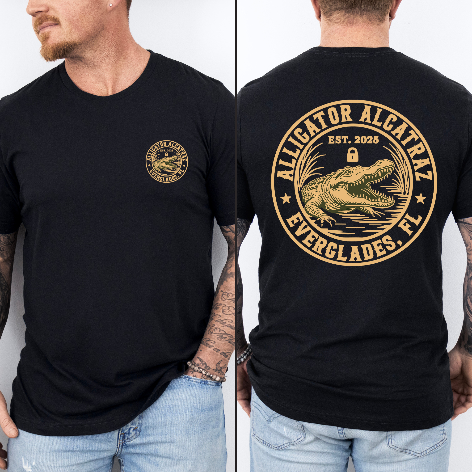 Alligator Alcatraz ICE Florida Everglades MAGA Front And Back Retro Edition Graphic Tee