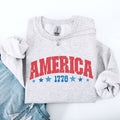 America 1776 Varsity Patriotic USA Fourth Of July Insignia Emblem Graphic Sweatshirt