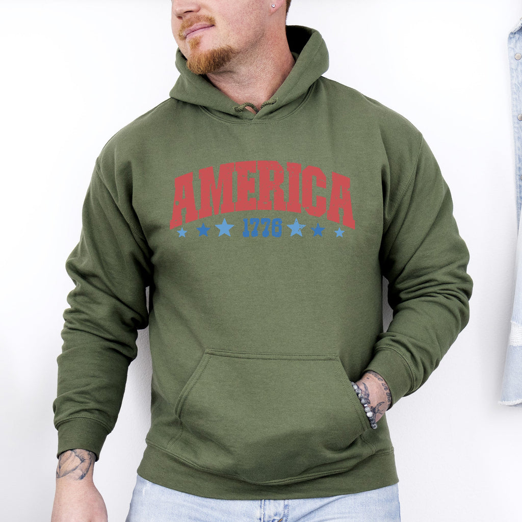 America 1776 Varsity Patriotic USA 4th Of July Fireworks Edition Premium Quality Hoodie