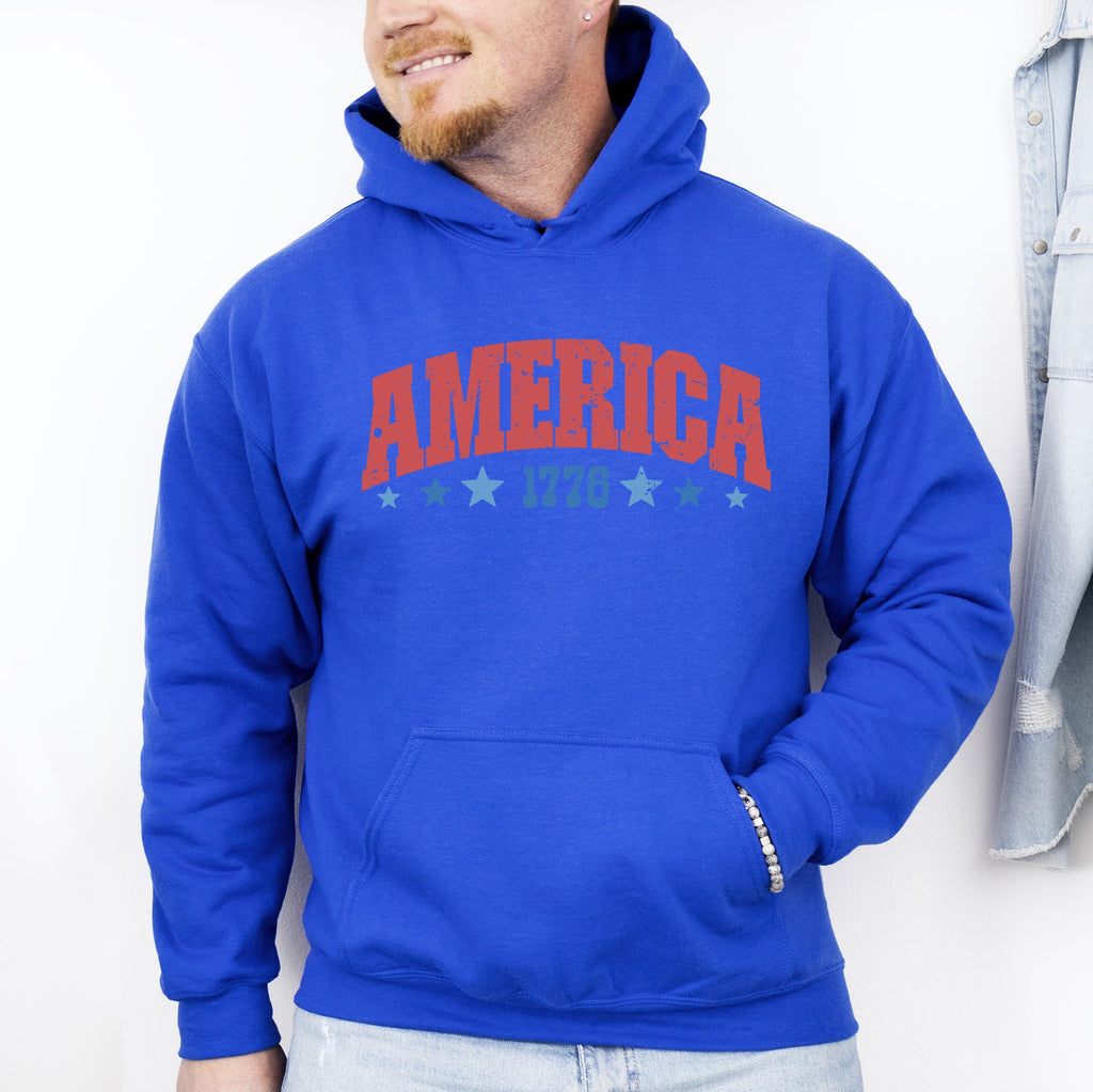 America 1776 Varsity Patriotic USA 4th Of July Fireworks Edition Premium Quality Hoodie