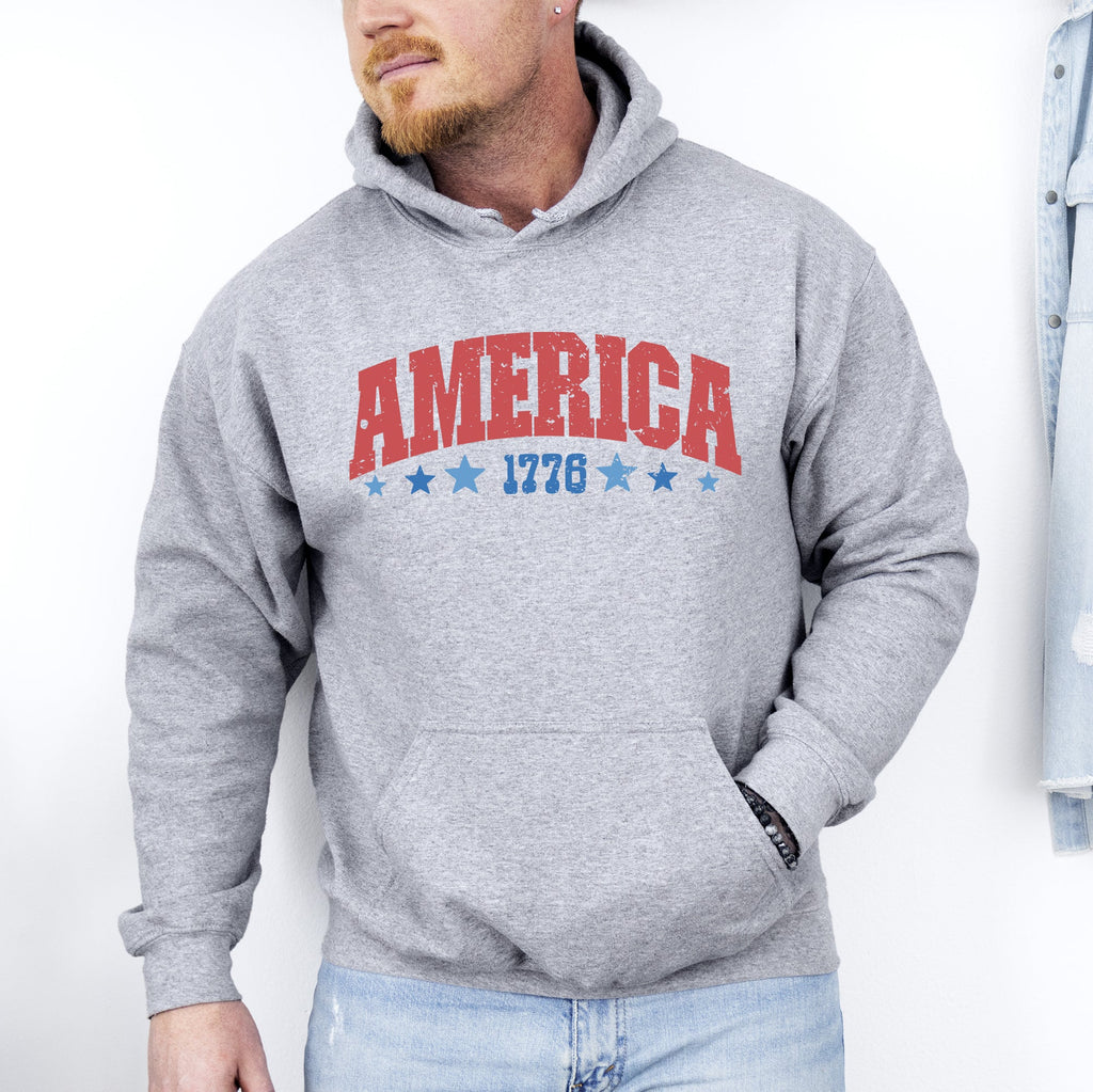 America 1776 Varsity Patriotic USA 4th Of July Fireworks Edition Premium Quality Hoodie