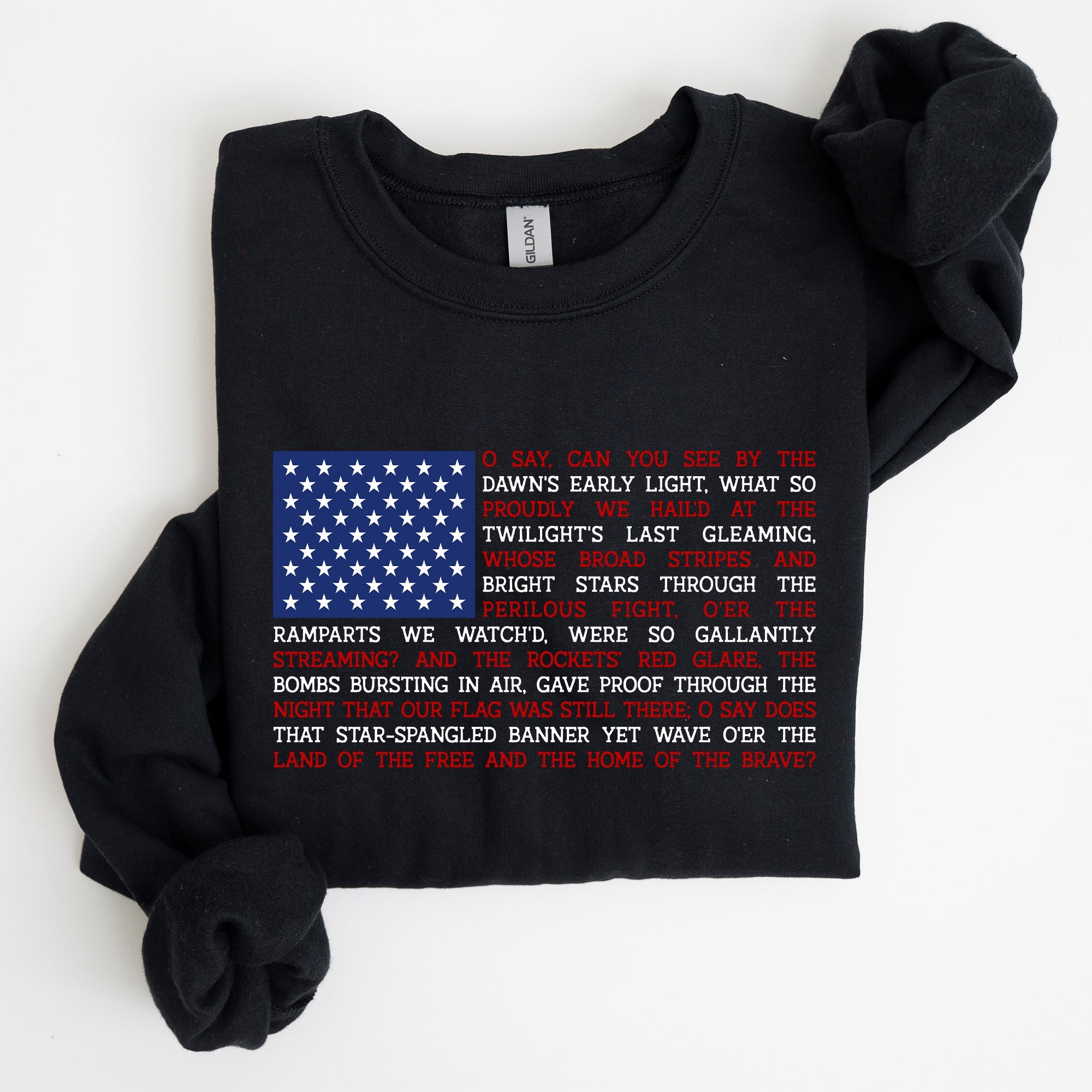 American Flag Anthem 4th Of July Patriotic USA Proud Stars And Stripes Sweatshirt
