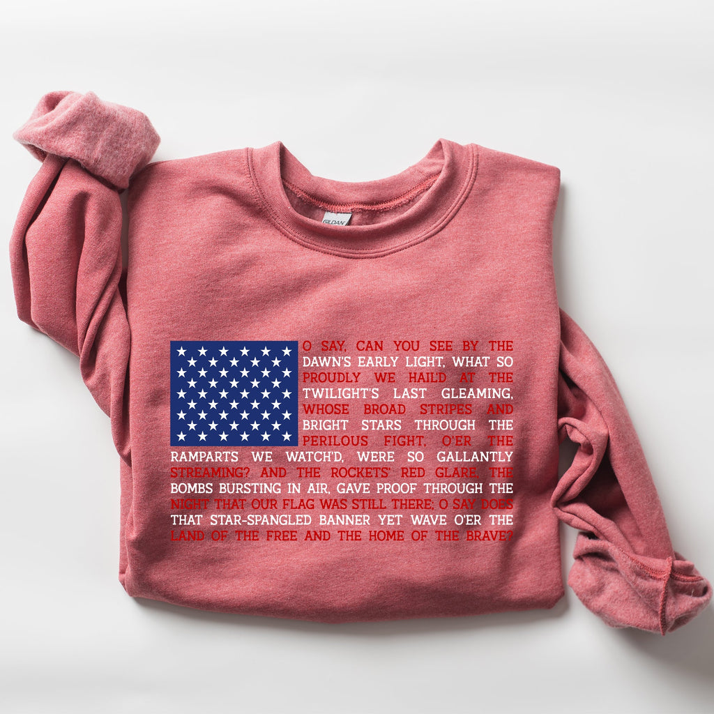 American Flag Anthem 4th Of July Patriotic USA Proud Stars And Stripes Sweatshirt