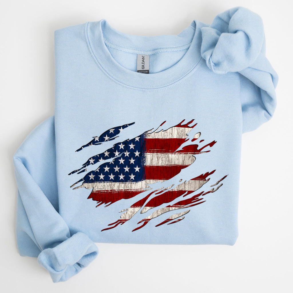 American Flag Patriotic Fourth of July Pride Banner Design Celebrating USA Heritage and Freedom Sweatshirt