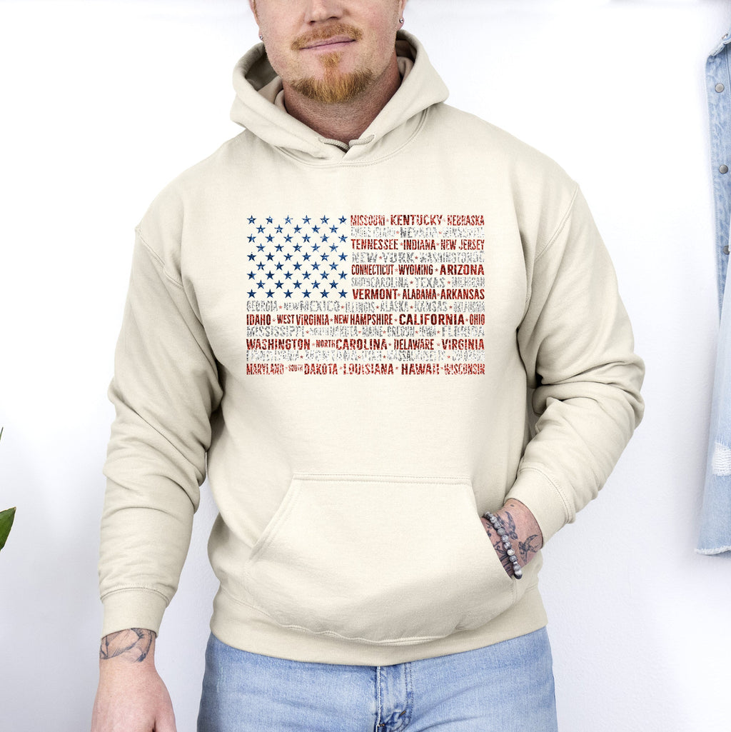 Graphic American Flag States Patriot USA Fourth of July Limited Edition Patriotic Hoodie