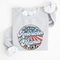 American Mama Leopard Print Patriotic Independence Day Celebration Edition Sweatshirt
