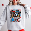 Australian Shepherd Patriotic Dog USA America 4th of July Pet Lover US Flag Sweatshirt