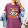Autumn Botanical Floral Pressed Flowers Pumpkins Thanksgiving Harvest Comfort Colors Tee