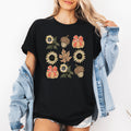 Autumn Floral Sunflowers Pumpkin Harvest Garden Scene With Warm Cozy Autumn Vibes Hand Drawn Illustration Graphic Tee