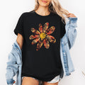 Autumn Flower Beautiful Fall Floral With Sunflowers And Pumpkins Celebration Of Autumn Cozy Seasonal Vibes Graphic Tee