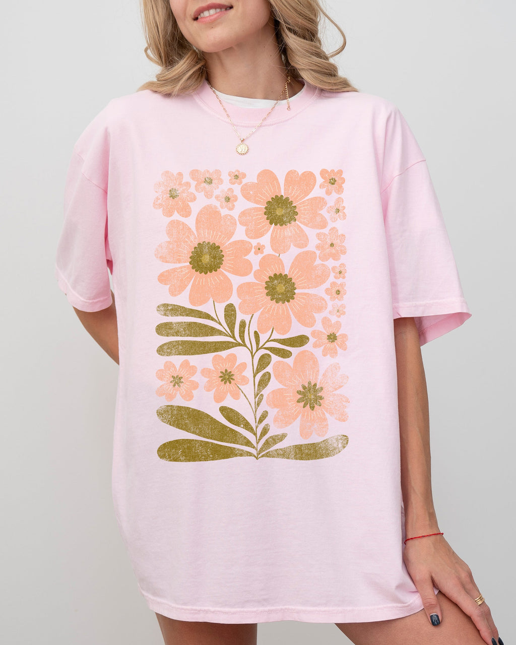 Autumn Folk Art Flowers Botanical Simplicity Fall Thanksgiving Halloween Floral Pattern Comfort Colors Tee
